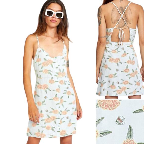 RVCA Dresses & Skirts - RVCA Luke Floral Button Front Dress - L